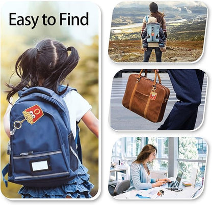 Leather Keychain Case Holder Compatible with Apple AirTag, GPS Airtag Keychain Finder Tracker with Key Ring, Anti-Scratch Protective Air Tag Cover