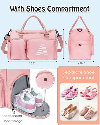 Teen Girl Gifts Trendy Stuff, Personalized Gifts, Initial Travel Duffle Bag, Personalized Weekender Bag,Monogram Overnight Bag, Trendy Stuff Gifts for Girls Friend Birthday Gift
