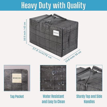 VENO 8 Pack Moving Bags, Moving Supplies, Moving Boxes, College Packing Storage Boxes with Lids Alternative, Heavy Duty Dorm Organizer Tote, Extra Large, Sturdy Handles, Zipper (Windowpane, 8 Pack)