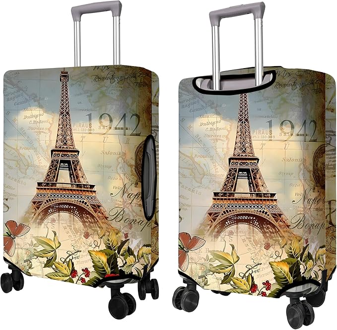 Travel Luggage Cover Suitcase Protector Fits 18-32 Inch Wheel Covers PatternedTravel Related Items Flower Luggage Protector Elastic S