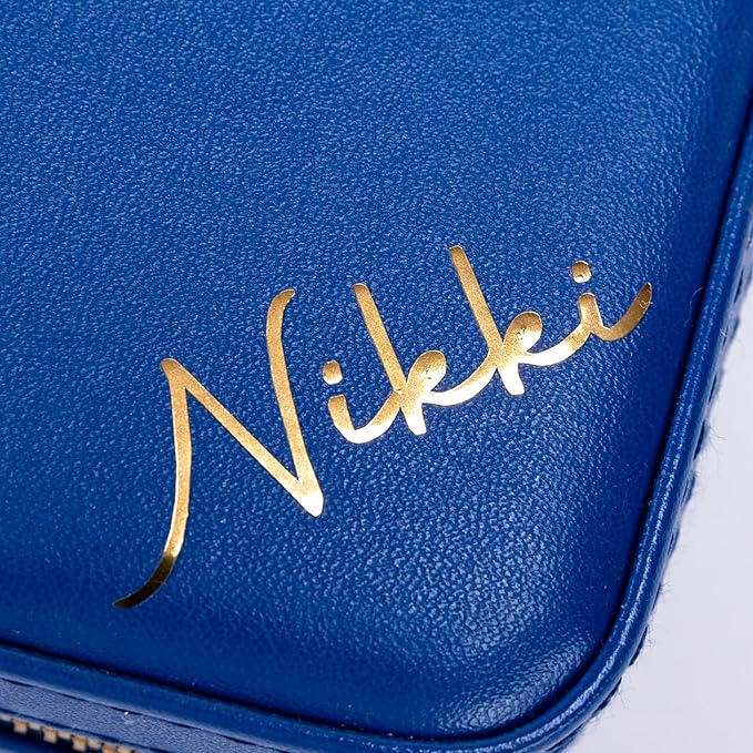 Angelina's Palace Personalized Jewelry Case with Name Engraved,Custom Leather Travel Jewelry Organizer Box for Rings,Earrings,Necklaces,Birthday Bridesmaid Gift For Women