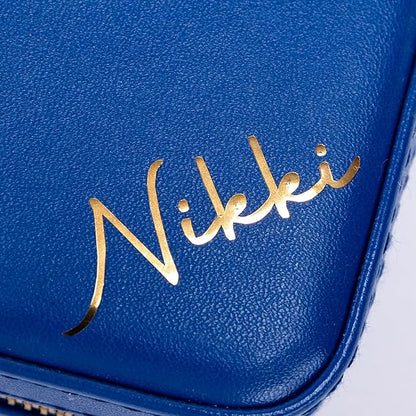 Angelina's Palace Personalized Jewelry Case with Name Engraved,Custom Leather Travel Jewelry Organizer Box for Rings,Earrings,Necklaces,Birthday Bridesmaid Gift For Women