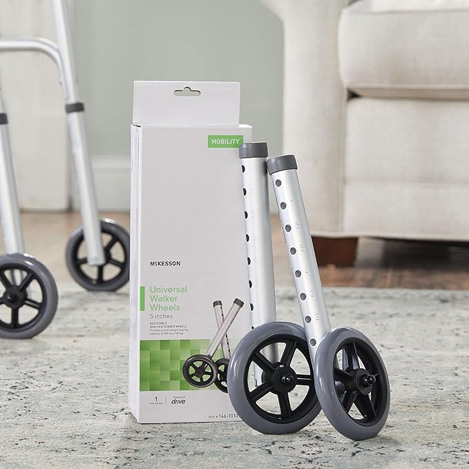 McKesson Universal Walker Wheels, Adjustable, 5 in Caster Wheels, 25 Pairs