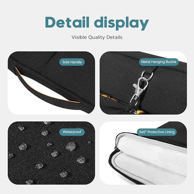 Omnpak for 13.6 inch MacBook Air Case Sleeve Compatible with MacBook Air 13.6 M4/M3/M2/M1,MacBook Pro 13-14 inch,Recycled PET Laptop Carrying Case with Handle and Accessory Pocket