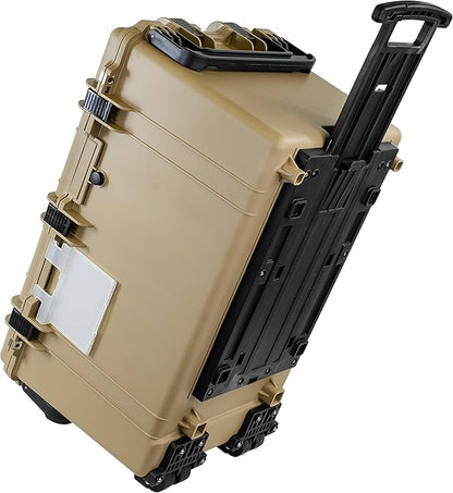 Eylar XXXL 32" Transport Roller Gear, Camera, Tools, Equipment Hard Case Waterproof w/Foam (Tan)