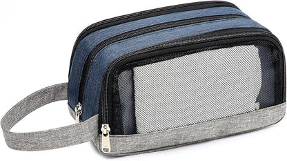 Yeiotsy Men's Travel Toiletry Bag – Color Clash Dopp Kit with Mesh Pockets, Durable Shaving Organizer for Gym, Camping & Weekend Trips