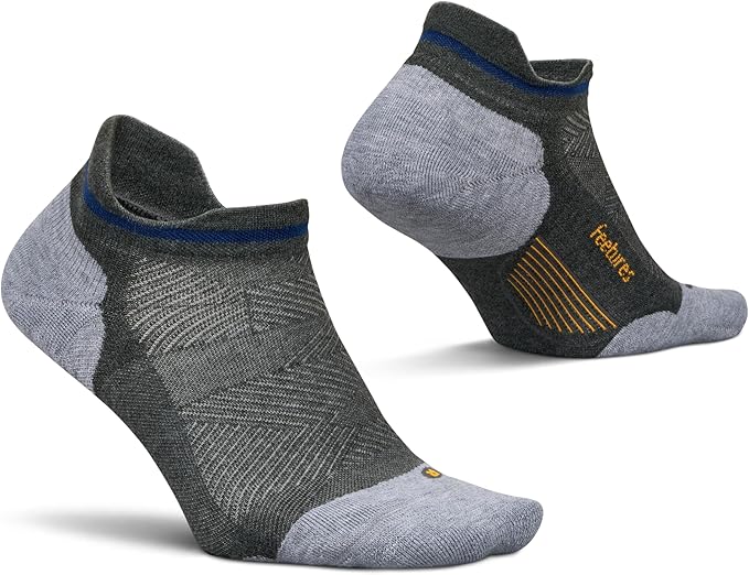Feetures Elite Max Cushion No Show Tab Ankle Socks - Sport Sock with Targeted Compression