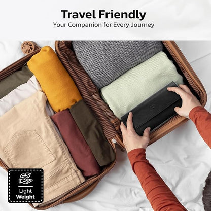 W&S Watch Roll Travel Case for Men and Women with 3 Watch Storage Organizer - Secure Storage with Innovative Removable Pillows & Solid Dividers for Home, Travel and Display (Black)