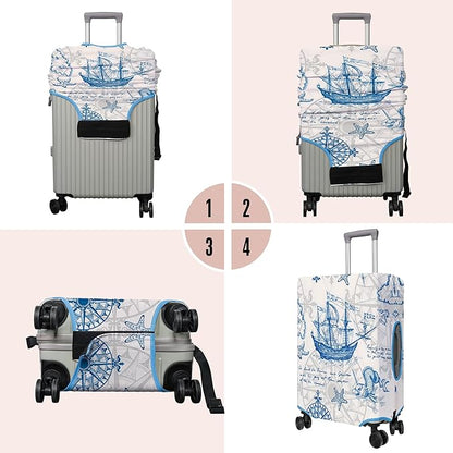 Travel Luggage Cover Suitcase Protector Fits 18-32 Inch Wheel Covers PatternedTravel Related Items Flower Luggage Protector Elastic XL