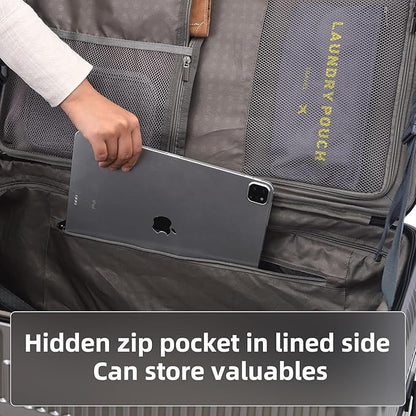 2 pieces 20/29 Aluminum Frame Carry On and Checked Luggage Set with Side Opening,Lightweight Hardshell ABS+PC Trunk Suitcase with TSA Lock,360° Universal Wheels & Adjustable Handle,Dark Gray