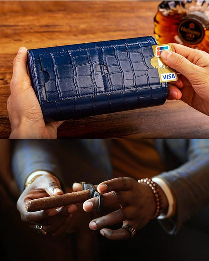 MR.OKAY 2 Watch Travel Case- Classic Leather Watch Case With Superb Texture.(Portable Watch Roll Or Organizer For Storage And Display).Festival Gift For Men, All Handcrafted By Artisans.