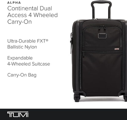TUMI Men's Alpha Continental Dual Access 4 Wheel Carry On Suitcase
