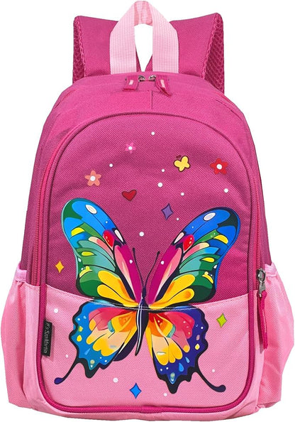 11 inch Kids Small Toddler Preschool Travel Backpack Cool Cute Cartoon Waterproof Daypack（Butterfly Pink）