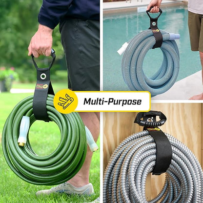 Easy-Carry Wrap-It Storage Straps - 36” (2-Pack) Black with Grommet - Heavy Duty Cord Carrying Strap Keeper and Extension Cord Organizer