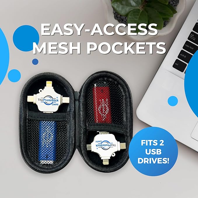 ThePhotoStick® Omni Case | Protective USB Flash Drive Case | Water Resistant Electronics Storage | USB Organizer | Portable Electronics Accessories Case | Shockproof Hard Carrying Travel Case