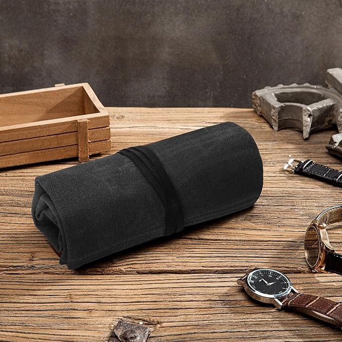 Travel Watch Roll Organizer with 6 Slots Handmade Watch Travel Case Roll-up Watch Organizer Storage Box Jewelry Roll Watch Travel Pouch Waxed Canvas Easy Carry On Watchlover Storage Gift for Men