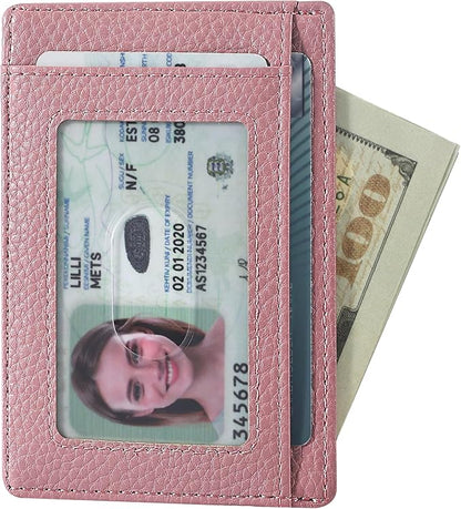 Travelambo Slim Wallet Front Pocket Minimalist Leather RFID Blocking Medium Size