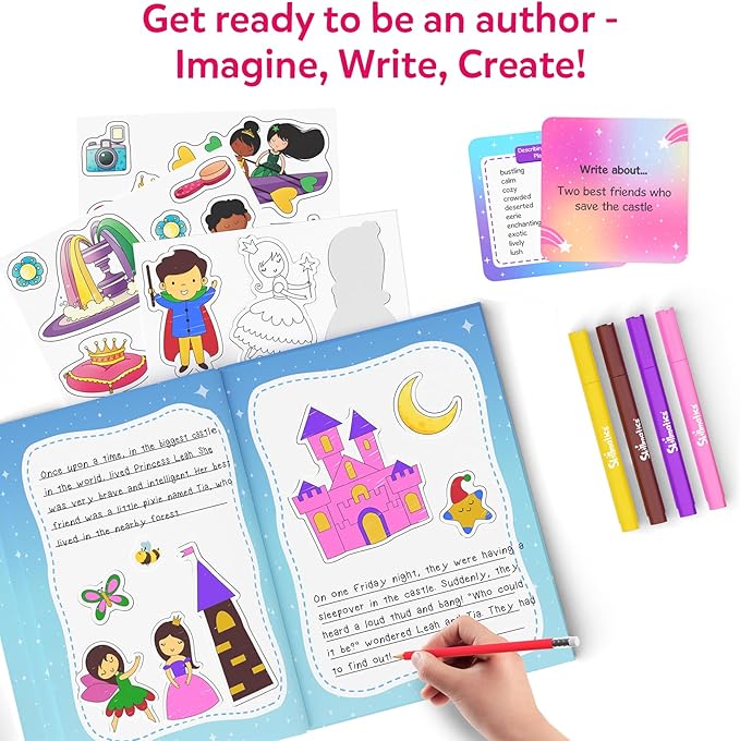 Skillmatics Storybook Art Kit - Create Fairytale Stories, DIY Craft & Writing Kit with 300+ Stickers, Scrapbooking & Journal Activity, Christmas Gifts for Kids Ages 5, 6, 7, 8, 9, 10