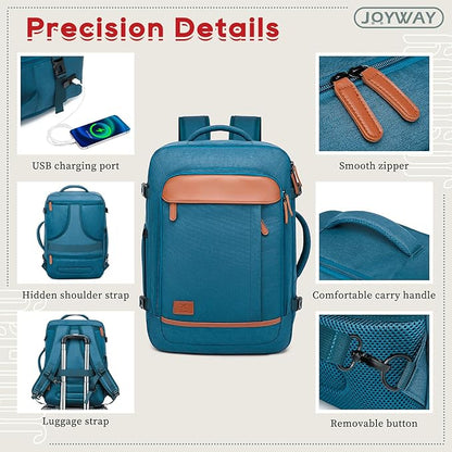 Joyway Expandable Luggage Sets 5 Piece, Lightweight Hard Shell Travel Suitcase Set with Spinner Wheels and TSA Lock, Blue