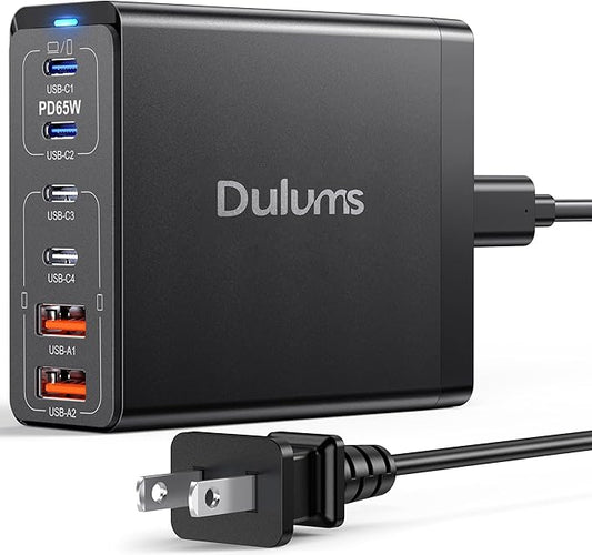 185W USB C Wall Charger, 6 Port Fast Charger Station PD GaN Charging Block Charger for iPhone 15/14/13/Compatible with MacBook Pro/Air iPad Pro,Laptop