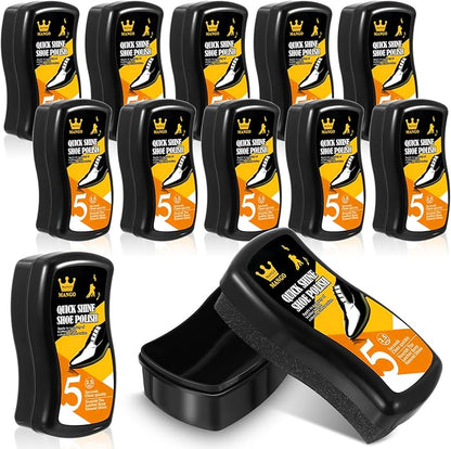 Loopeer 12 Pcs Shoe Shine Sponge Bulk, Instant Leather Shoes Shiner Care for Boots, Leather Accessories Quick Cleaning
