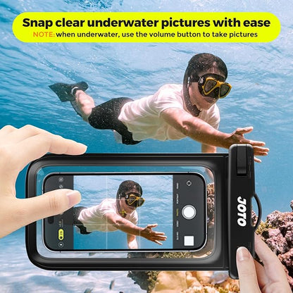 JOTO 2 Pack Universal Waterproof Phone Case for iPhone 17 Air 16 15 14 13 12 11 Plus Pro Max, IPX8 Cellphone Dry Bag XR X SE, Galaxy S23 S22 S21 S20+ S20 S10 Plus Note, Pixel up to 7" -Black/Green