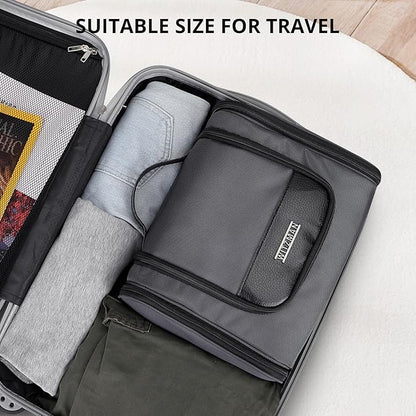 WITZMAN Toiletry Bag for Men Women Large Hanging Multi-organization Bathroom Bag Water-resistant Dopp Kit Shaving Bag Men(B690 Silvery Grey)