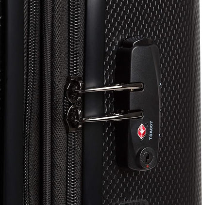 SwissGear 7272 Energie Expandable Hardside Luggage With Spinner Wheels and TSA Lock, Black, Checked-Medium 24-Inch