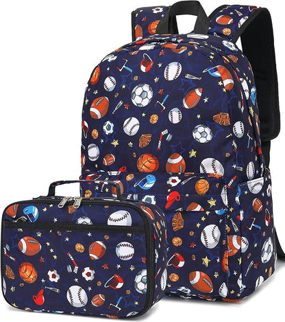 CAMTOP Backpack for Kids, Boys Girls Preschool Backpacks with Lunch Box Toddler Kindergarten School Bookbag Set