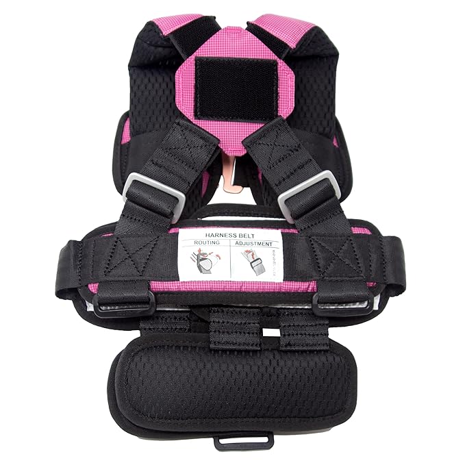 RideSafer - Extra Small (XS) Pink, Lightweight, Compact, Portable Car Seat, 2+ Years; 26.5–40 lb - Perfect for Travel and Everyday Child Safety