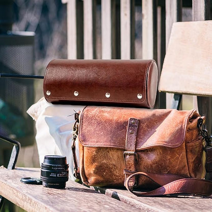 MR.OKAY 3 Watch Travel Case- Classic Leather Watch Case With Superb Texture.Portable Watch Roll Or Organizer For Storage And Display. Men's Great Gift For Traveling, 100% Handmade by Artisans.