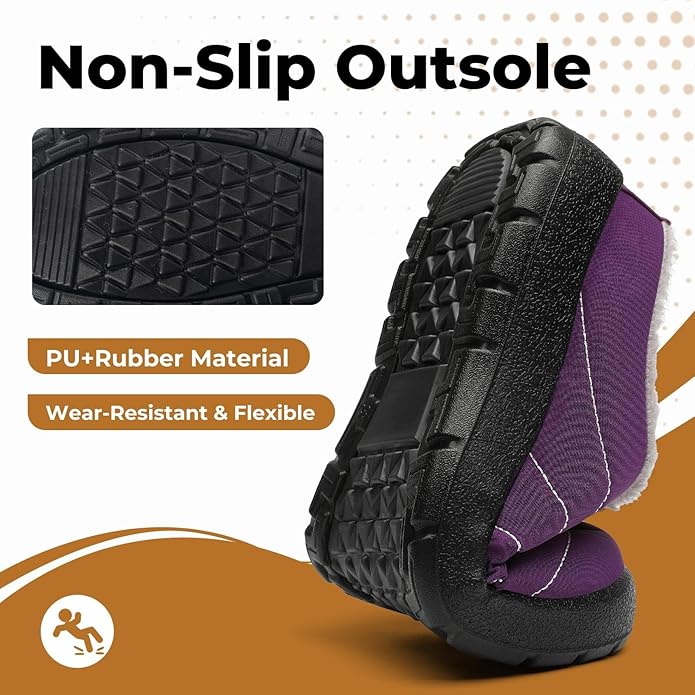 Mishansha Mens Womens House Slippers Warm Fur Lined Winter House Shoes Slip on Cozy Indoor Outdoor Slipper