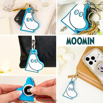 iFace Moomin Character Figure Case Compatible with Apple AirTags – Silicone Protective Keychain Cover [Carabiner Clip Included] – Moomintroll