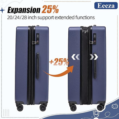 Expandable Luggage Sets 5 Piece,Suitcases with Detachable Wheels,ABS Hard Case Luggage with TSA Lock Spinner Wheels,Carry On Luggage Set