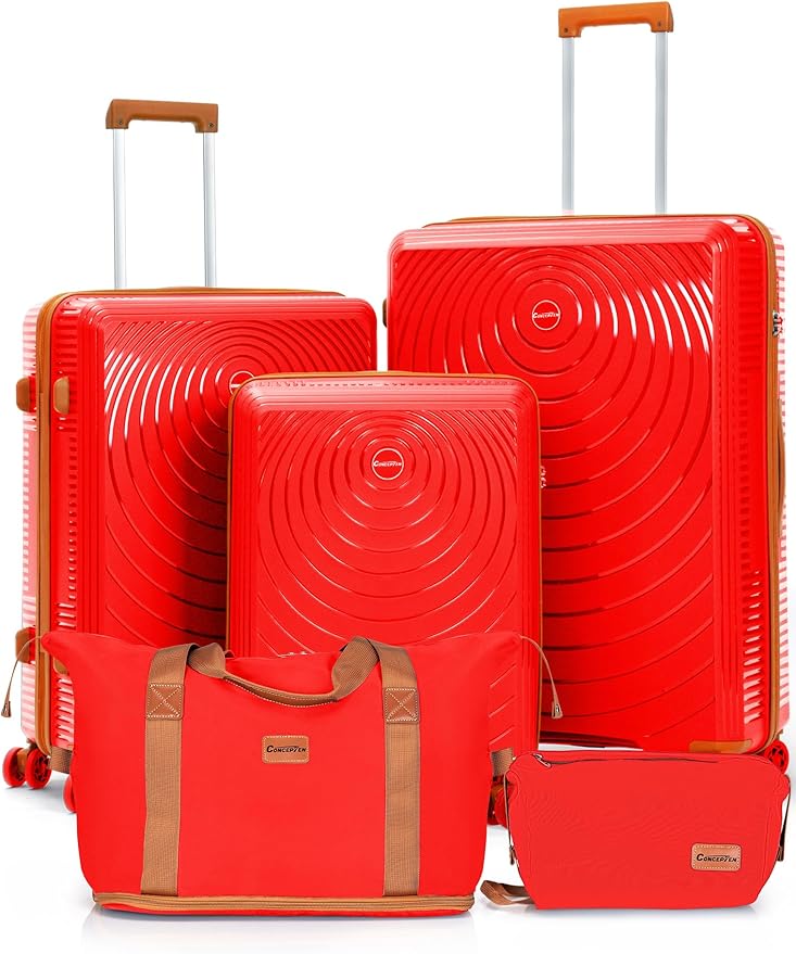 Luggage Sets 5 Piece,Lightweight,Impact-Resistant,Wear-Resistant Suitcases with Wheels, Hardshell Suitcase Set with Spinner Wheels, PP Carry on Luggage Set with TSA Lock, Travel Luggage