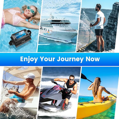 Niveaya IP68 Waterproof Fanny Pack - 2 Pack, Floating Dry Bag Pouch, Phone Waterproof Waist Pouch Dry Bag, Beach, Kayaking, Swimming, Boat Essentials, for iPhone 17/16/15/14/13/12 Pro Max up to 9.5"