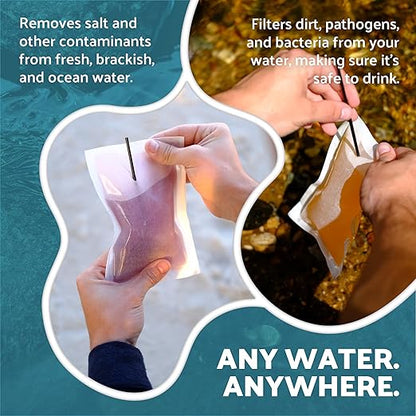 OTS Osmo Combo Pack (1 Seal & 1 Waterdrop) – Portable Survival Gear Water Filtration System, Forward Osmosis Desalination Kit for Backpacking, Hiking, Camping, and Emergency Preparedness