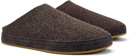 OLUKAI Hamani Hulu Men's Wool Mule Slippers, Soft & Comfortable Slippers with Premium Materials, Sheepskin Shearling & Italian Felt, All-Day Wear