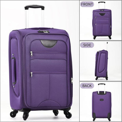 Merax Softside Luggage Set, Travel Suitcase Expandable Lightweight, 3 Piece Luggage Sets with Spinner Wheels 22" 26" 30" Suitcase with TSA Lock (Purple)