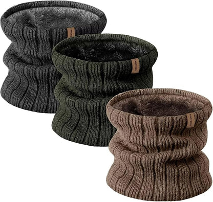 Winter Neck Gaiter for Men – 3 Pack Ski Neck Warmer, Fleece Face Mask Cover, Cold Weather Neck, Neck Warmers