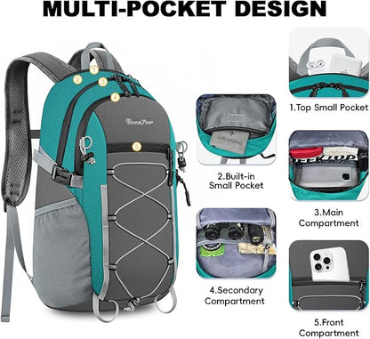 Seektop 20L Foldable Waterproof Hiking Backpack, Ultralight Small Lightweight Daypack Packable Backpack for Men Woman