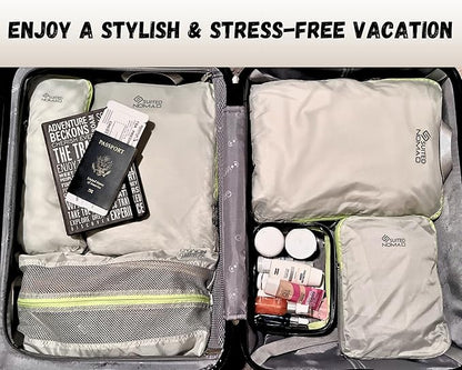 SUITEDNOMAD Ultralight Compression Packing Cubes Set, Suitcase and Backpack Travel Organizer Bags