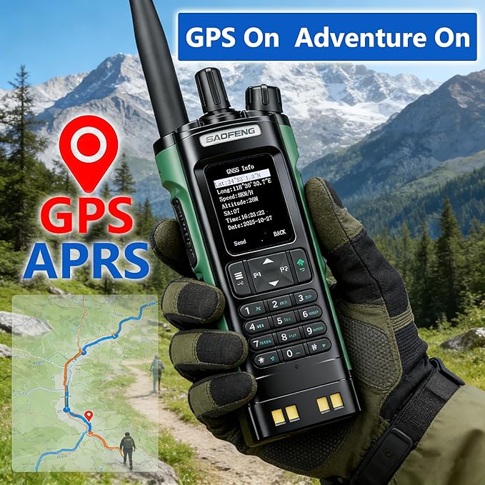 BAOFENG DMR DM-32UV Radio 10W Digital Two-Way Radio Walkie Talkie with GPS APRS NOAA Alerts Handheld ham & Complete Kit (Tactical Antenna Carry Case Programming Cable Emergency Card) for Adults