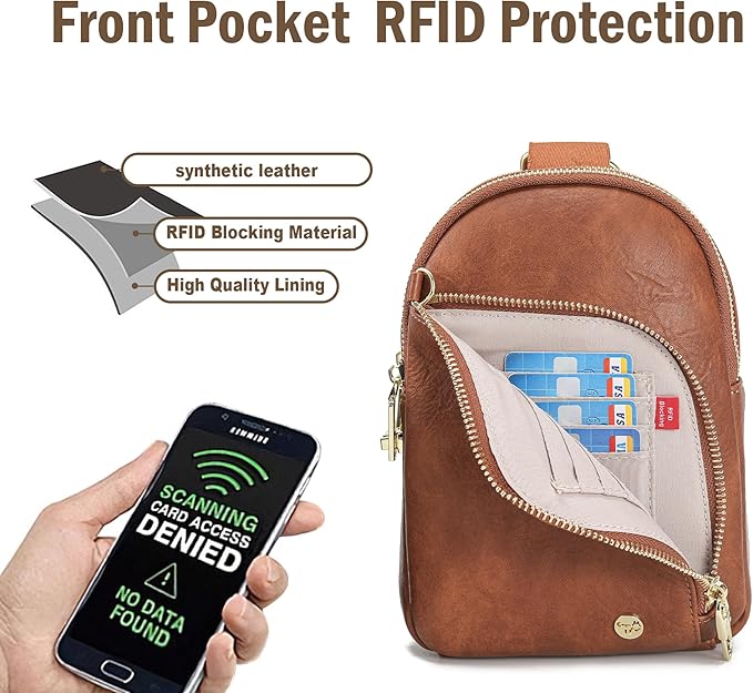 INICAT RFID Blocking Sling Bag,Anti Theft Crossbody Bags for Women,Travel Gifts Cross Body Purses Vegan Leather