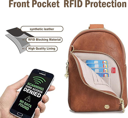 INICAT RFID Blocking Sling Bag,Anti Theft Crossbody Bags for Women,Travel Gifts Cross Body Purses Vegan Leather