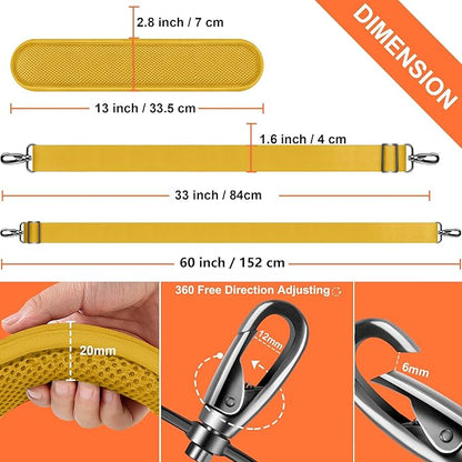 ZINZ 60 Inch Shoulder Strap with Removable Ultra-Thick Pad, Adjustable Buckles Shoulder Crossbody Strap for Luggage Bag