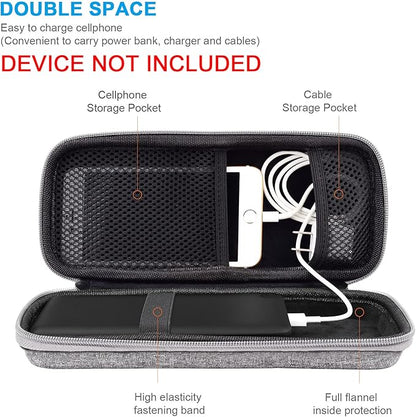 Powerbank Hard Travel Case Compatible RAV Power 26800/20100/20000mAh, Anker Power Core 26800mAh/ PowerCore +26800mAh, ROMOSS 30000mAh, Miady Charger, Ekrist, Lab599 Tx500 Radio(Light Grey)