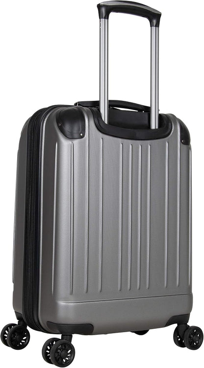 Kenneth Cole Reaction Flying Axis 20" Hardside Expandable 8-Wheel Spinner Carry-On Suitcase, Silver