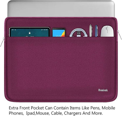 Laptop Sleeve 15.6 inch, Shockproof Protective Notebook Case with Accessory Pocket, Briefcase Carrying Laptop Bag for 15.6" HP, ASUS, Dell, Lenovo, Acer, Rose Red