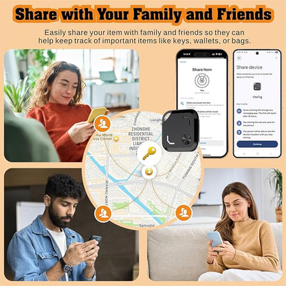 2025 New Android Air Tracker Tags-4 Pack for Both iOS & Android Phones, Dual System Bluetooth Tracker Compatible with Apple Find My (iOS) & Google Find Hub (Android) Device for Luggage, Keys, Backpack